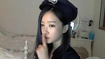 Korean Police Costume play on webcam