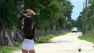 Asian teenage gags on dick before rough hook-up