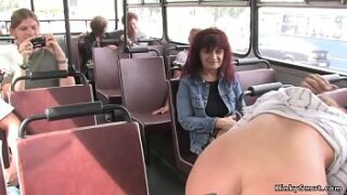 Euro sub sucking humungous dick to her master in public bus then outdoor facehole banged by big black manhood