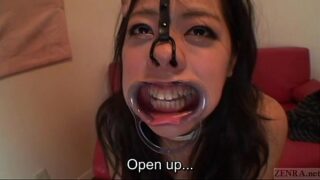 Subtitled bizarre Japanese facial cumshot destruction oral