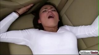 Uber-cute brown-haired gets fucked in the camper