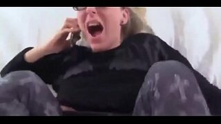 Gorgeous best friends buxom mum lets me fuck her while on the smartphone