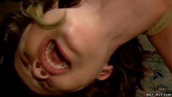 Petite dark-haired Asian teenie lezzy Yhivi gets bum paddled by big tits red-haired domme Bella Rossi then cooter and rectal fucked with strap on rod