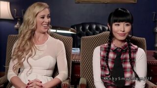 Foreign student penalized with rough hookup in threesome