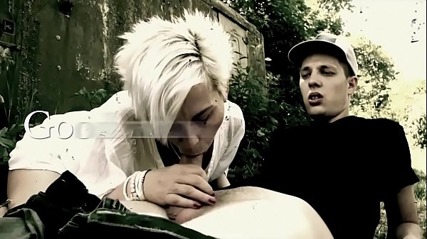 Athletic blonde granny deep throats and fucks under the bridge