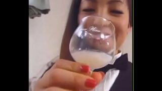 Japanese Waitress Fellatios And Jism Drink