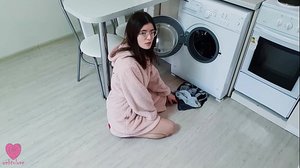My Step Stepsister was NOT stuck in the washing machine and caught me when I desired to fuck her cunny